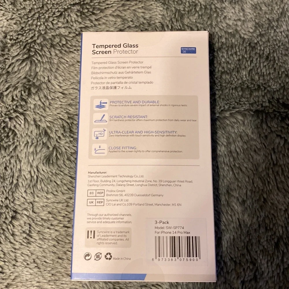 Screen Protector for iPhone 14 Pro Max, 3 Pack Shatterproof Tempered Glass